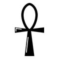 Ancient egyptian cross ankh icon , simple style