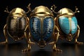Ancient Egyptian depictions of sacred scarabs octa Royalty Free Stock Photo