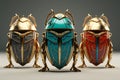 Ancient Egyptian depictions of sacred scarabs octa Royalty Free Stock Photo