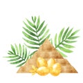 Ancient Egyptian Easter Eggs With Palm Fronds And Pyramid Design Royalty Free Stock Photo