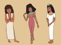 Ancient egyptian female fashion cartoon