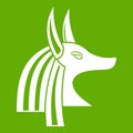 Ancient egyptian god Anubis icon green