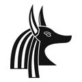 Ancient egyptian god Anubis icon, simple style