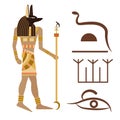 Ancient Egyptian God Anubis Illustration in Cartoon