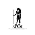 Ancient egyptian god atum silhouette, middle east god Logo Royalty Free Stock Photo
