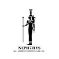 Ancient egyptian god nephthys silhouette Royalty Free Stock Photo