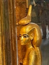 Ancient egyptian gold statue of the protecting goddess Serket at the Tutankhamun in the egyptian museum in Cairo