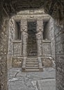 Ancient Egyptian Hathor sculptures in temple of Dendera Royalty Free Stock Photo