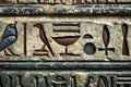 Ancient Egyptian hieroglyphic wall drawings. Generate ai