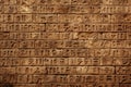 Ancient Egyptian hieroglyphic writing on stone wall, hieroglyphs from Egypt Royalty Free Stock Photo