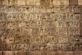 Ancient Egyptian hieroglyphic writing, vintage wall with hieroglyphs, fiction view Royalty Free Stock Photo