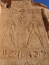 Ancient egyptian hieroglyphics in Abu Simbel