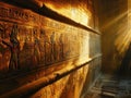 Ancient Egyptian Hieroglyphics on a temple wall detailed carvings Royalty Free Stock Photo