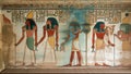 Ancient Egyptian Hieroglyphics Wall Art Nile River Pyramids Royalty Free Stock Photo