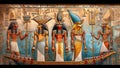 Ancient Egyptian Hieroglyphics Wall Art Nile River Pyramids Royalty Free Stock Photo