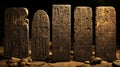 Ancient egyptian hieroglyphs on stone tablets Royalty Free Stock Photo