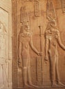 Ancient egyptian hieroglyphs in the Temple of Kom Ombo, Egypt Royalty Free Stock Photo