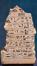 Ancient Egyptian hieroglyphs from the 18th Dynasty, in a museum, in Germany