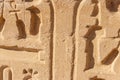 Ancient egyptian hieroglyphs on a wall in Karnak Temple Complex in Luxor, Egypt Royalty Free Stock Photo