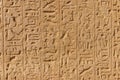 Ancient egyptian hieroglyphs on wall in Karnak Temple Complex in Luxor, Egypt Royalty Free Stock Photo