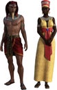 Ancient Egyptian King, Queen, Isolated