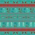 Ancient egyptian motifs seamless pattern. Ethnic hieroglyph symbols fabric print. Royalty Free Stock Photo