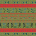 Ancient egyptian motifs seamless pattern. Ethnic hieroglyph symbols fabric print. Royalty Free Stock Photo