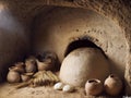 Ancient Egyptian Mudbrick Kitchen Showing Clay Tabun Oven Breadmaking Interior Royalty Free Stock Photo