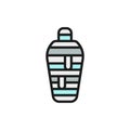 Ancient egyptian mummy flat color line icon. Isolated on white background