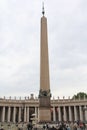 An ancient Egyptian obelisk on the St. Peter`s square in Vatican, Italy Royalty Free Stock Photo