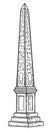 Ancient egyptian obelisk - vector illustration - Out line