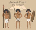 Ancient egyptian old kingdom arming cartoon Royalty Free Stock Photo