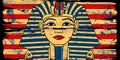 Ancient Egyptian pharaoh sitting on a golden thro