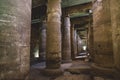 Ancient Egyptian Pillars in the temple of Seti I also known as the Great Temple of Abydos in Kharga Royalty Free Stock Photo