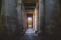 Ancient Egyptian Pillars in the temple of Seti I also known as the Great Temple of Abydos in Kharga Royalty Free Stock Photo