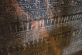 Ancient Egyptian Plates and Walls carrying Hieroglyphics in the Egyptian Museum in Cairo