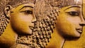 Ancient Egyptian portrait of couple on papyrus paper. Royalty Free Stock Photo