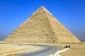 Ancient Egyptian pyramid of Chefren on the Giza Plateau Royalty Free Stock Photo