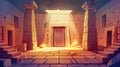 An ancient Egyptian pyramid interior with walls, floors of stone or sand blocks, for use in game design. Royalty Free Stock Photo