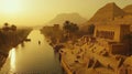 Ancient Egyptian River Sunrise Royalty Free Stock Photo