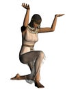 Ancient Egyptian slave girl bowing