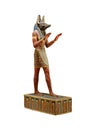 Ancient Egyptian statuette of god Anubis isolated Royalty Free Stock Photo