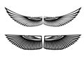 Ancient egyptian style bird wings black and white vector design Royalty Free Stock Photo