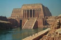 The ancient Egyptian temple of Edfu, dedicated to the falcon god Horus, is one of the best-preserved temples in Egypt Royalty Free Stock Photo