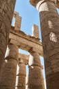 Ancient egyptian temple in Karnak with hieroglyphs on columns Royalty Free Stock Photo