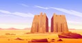 Ancient egyptian temple with statue and obelisk Royalty Free Stock Photo