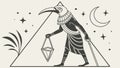 Ancient Egyptian Thoth deity, wisdom and knowledge, ibis god, vector design Generative AI Royalty Free Stock Photo
