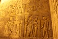 ancient egyptian wall carvings in kom ombo temple Royalty Free Stock Photo