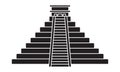 Ancient el Castillo pyramid / kukulkan pyramid flat icon for apps and websites