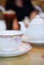 Ancient English porcelain tea cup and saucer Royalty Free Stock Photo